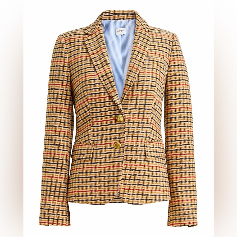 Herringbone wool blend schoolboy blazer
